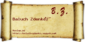Baluch Zdenkó névjegykártya